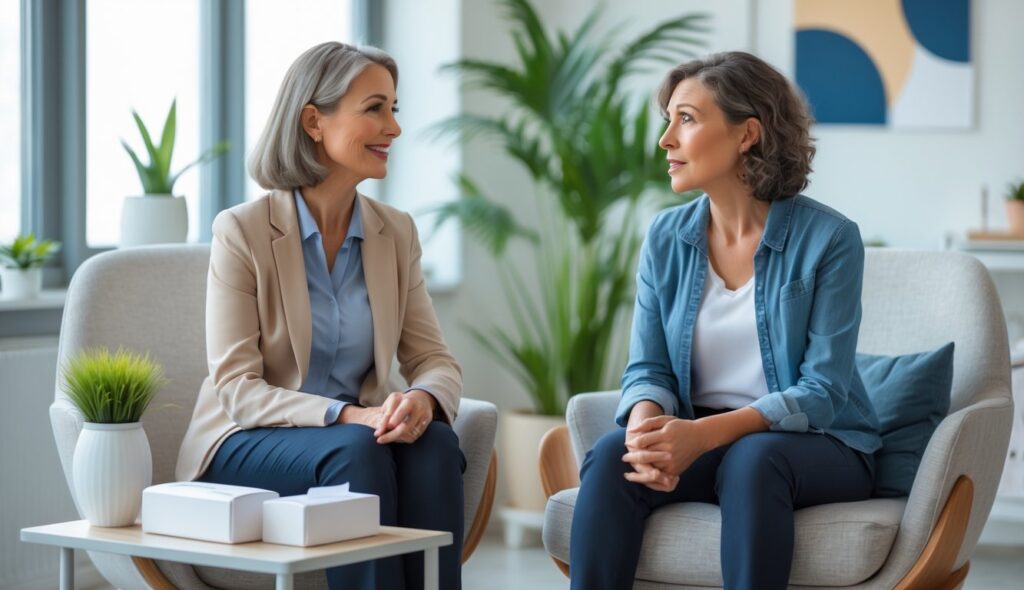 Person receiving counselling therapy for wellbeing